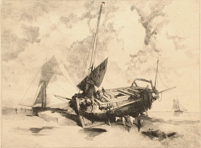 Boat at Low Tide (Boulogne-sur-Mur) (Barque à marée basse (Boulogne-sur-Mer))