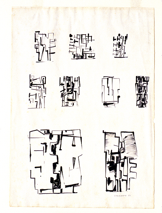 Nine Small Abstract Designs on One Sheet
