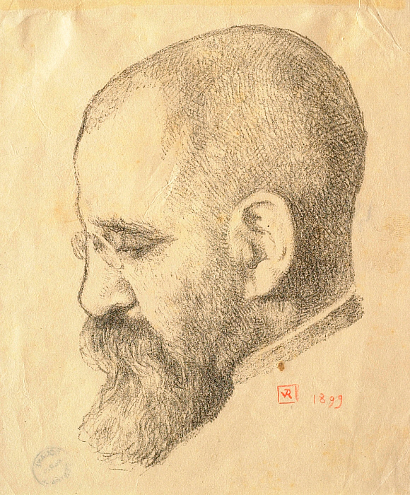 Portrait of a Bearded Man Facing Left