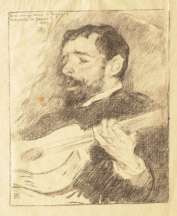 Portrait of the Spanish Painter Dario de Regoyos (1857-1913) Playing the Guitar