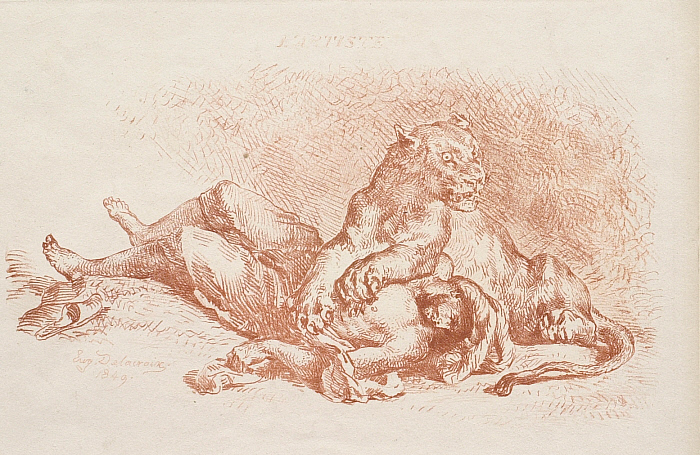Lioness Tearing the Breast of an Arab