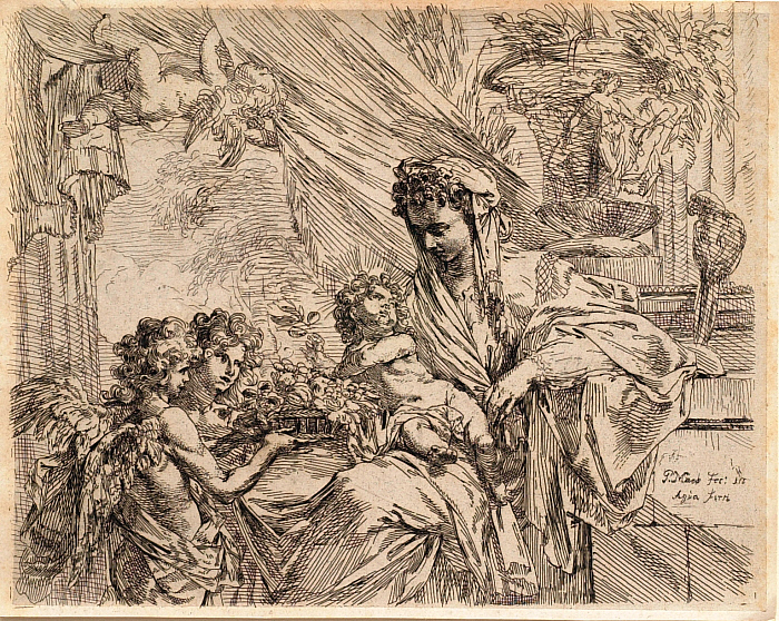 Virgin and Child Adored by Two Angels