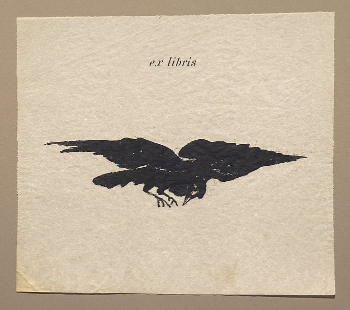 Raven in Flight (ex libris)