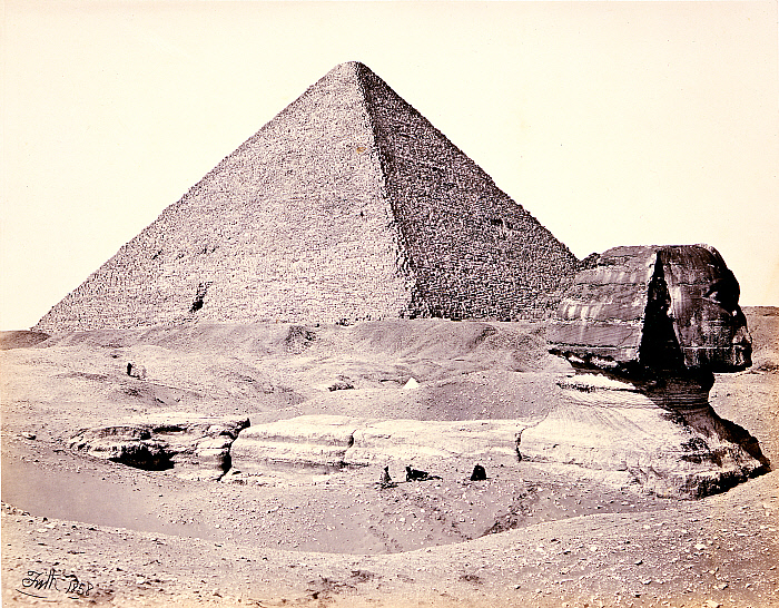 The Great Pyramid and the Great Sphinx, from the southwest