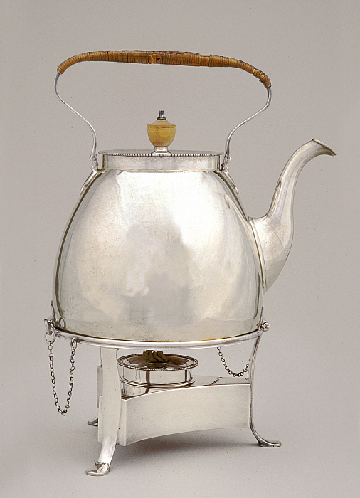 Tea Kettle, Stand, and Lamp