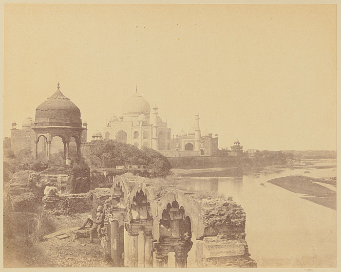Taj Mahal from the East with Dr John Murray Seated in the Foreground with Dark Slide Slider Image 1