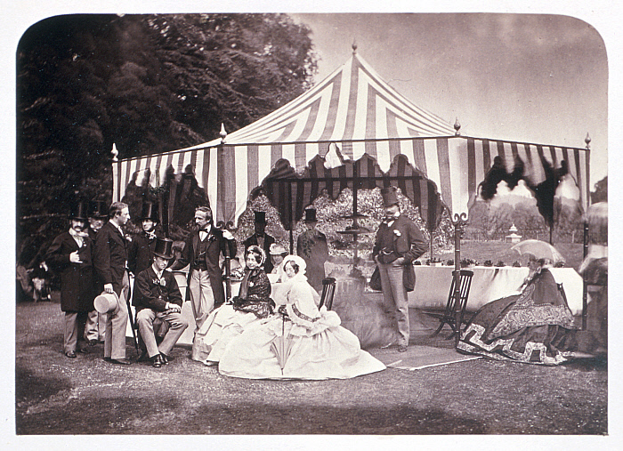 The Duchess of St. Alban's Stall, with Group of Their Royal Highnesses the Duke D'Aumale, the Count D'Eu, and the Duke D'Alençon