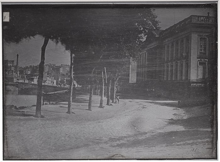 Tree-lined Riverside View, Nantes, with Prefecture Building