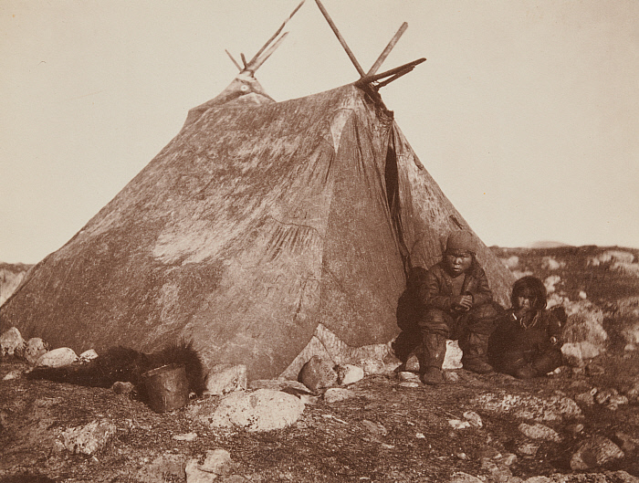 Studies of Greenland Eskimos: Tent with Two Children