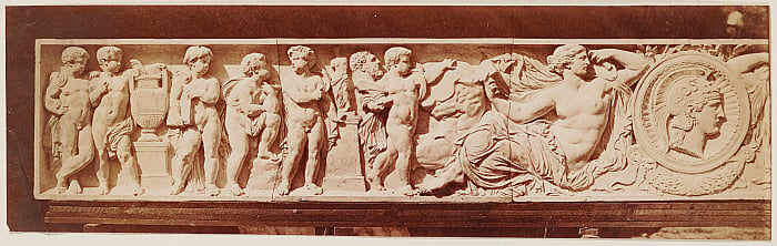 Sample Relief with Roman Soldier, Nude Woman and Cherubs