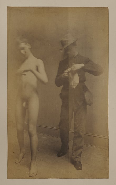 Two Standing Male Figures: One Nude, One Clothed, from The Grafly Album