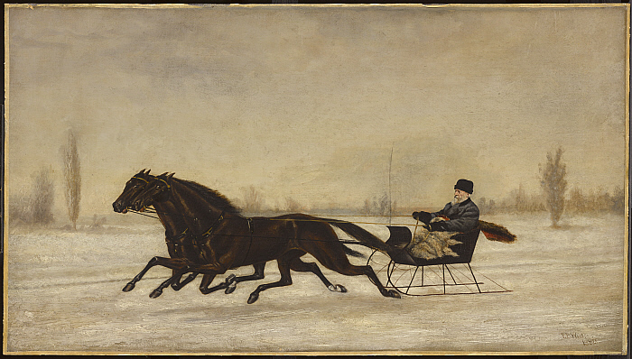 David Marsh in Horse-Drawn Sleigh in a Winter Landscape