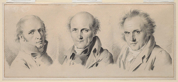 Portraits of Charles Percier, Pierre-François-Léonard Fontaine, and Claude-Louis Bernier