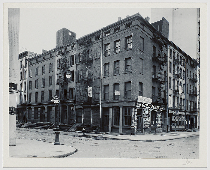 Brick Buildings with Granite Trim, Southwest Corner of Front Steet and Old Slip, New York
