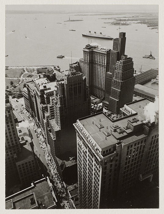 Broadway to the Battery, from the Roof of Irving Trust Company Building, One Wall Street, New York
