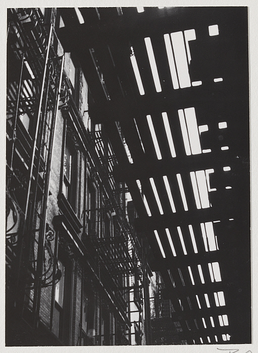 Fire escapes and Elevated train tracks, New York