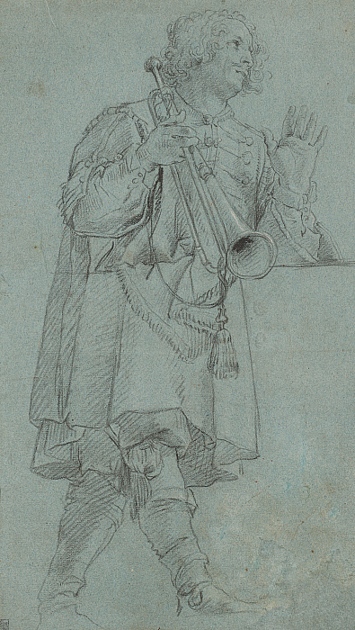 A Man Holding a Trumpet