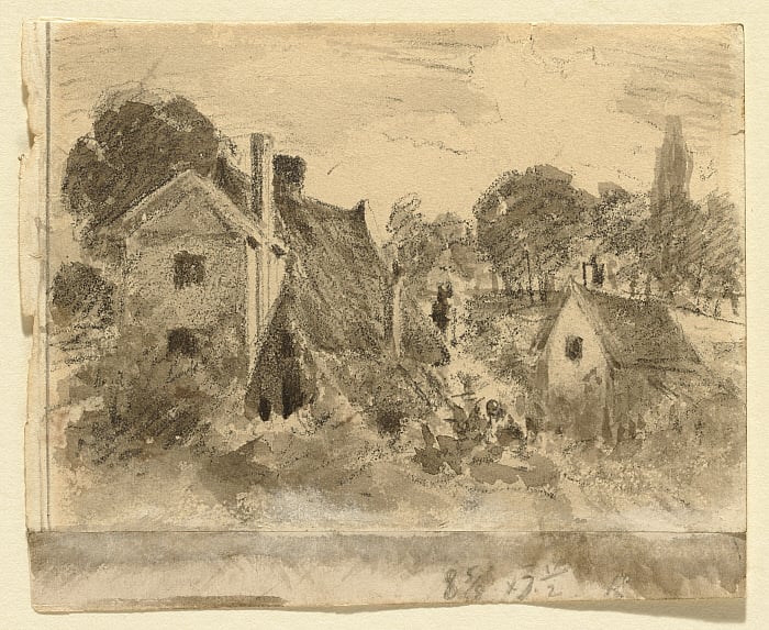 Cottages (recto); Two Studies of a Shepherd (verso) Slider Image 1