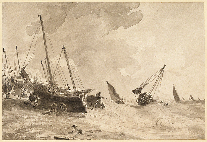 Shipping in a Stormy Sea at Brighton