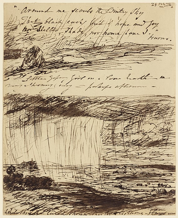 Sheet of Sketches with Verses from Burns