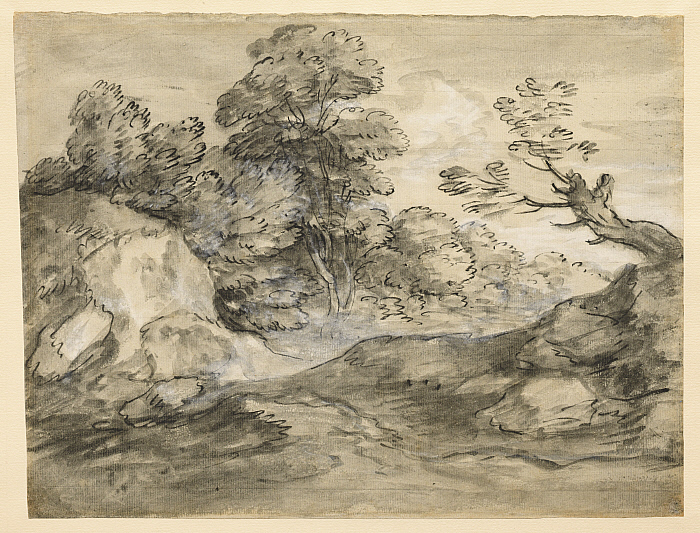Rocky Wooded Landscape with Winding Track