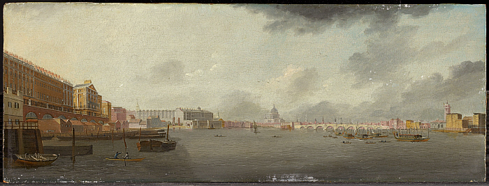 A View of the Thames Looking East with the Adelphi, Somerset House, and Saint Paul's Cathedral