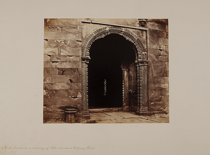 North Entrance, or doorway of Ala-oud-deen's Gateway. Delhi.