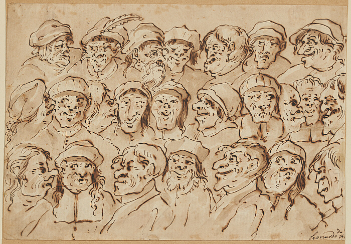 Three Rows of Caricature Heads