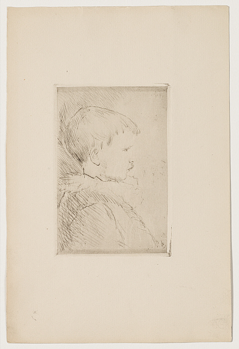 Portrait of a Child in Bust Facing Right (Portrait d'enfant enbuste, tourné vers la droite)