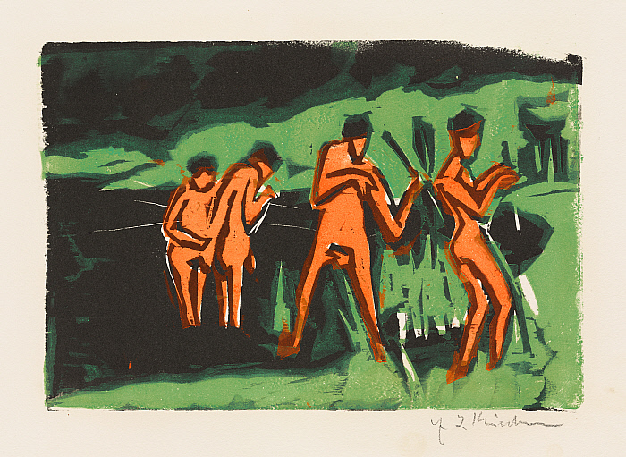 Bathers Throwing Reeds (Mit Schilf Werfende Badende)