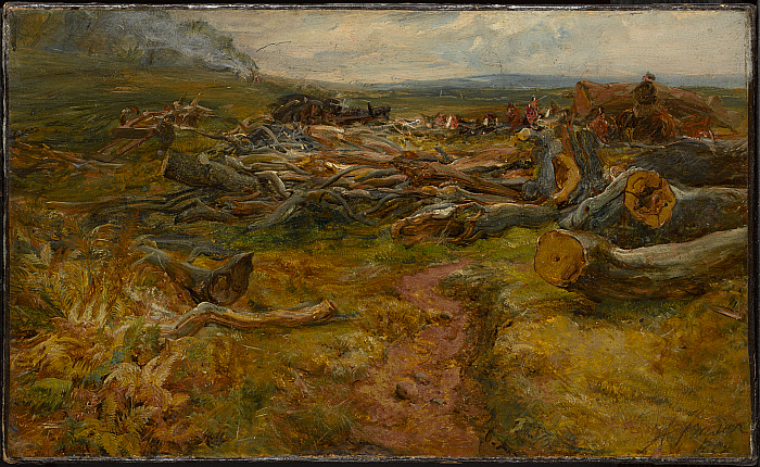 British Soldiers Clearing and Burning, Cadzow Forest, Scotland Slider Image 1
