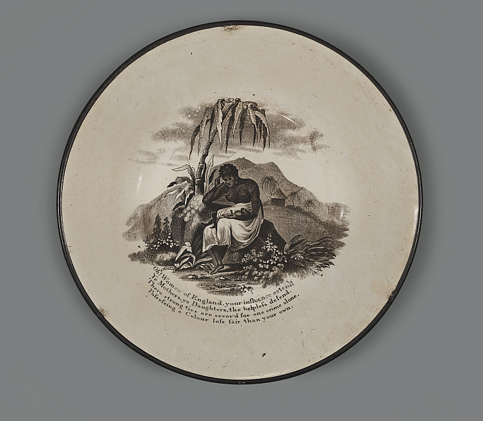 Dish with abolitionist image and poem Slider Image 1