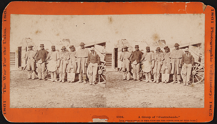 [Bermuda Hundred, Va. African American teamsters near the signal tower] Slider Image 1