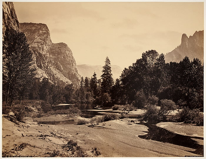 Up Yosemite Valley from the Foot of El Capitan