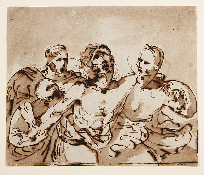 Classical Scene of a Figure Supported by Others