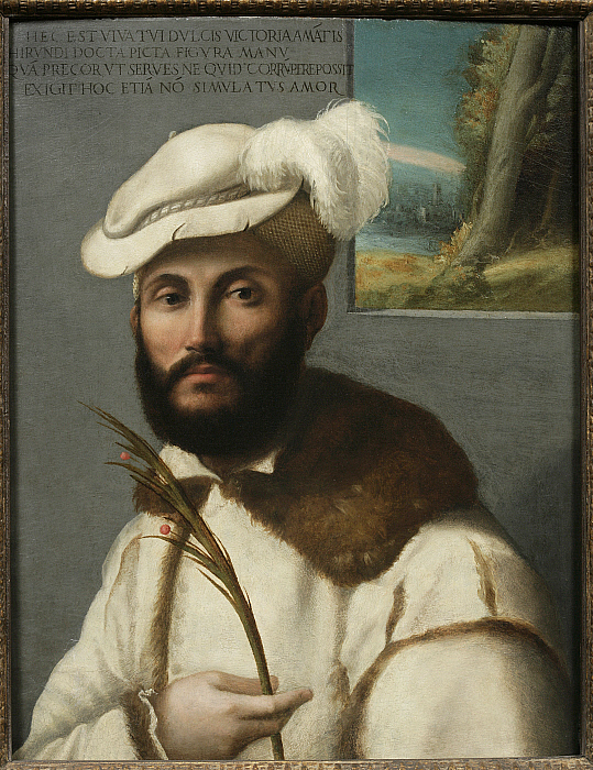 Portrait of a Young Man Holding a Palm