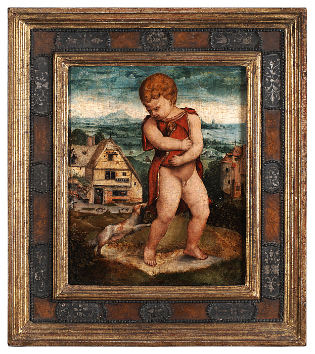 Young Boy with a Dog Slider Image 1