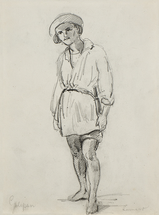 Laurian Standing in a Hut, Galipan (recto); Various Studies (verso)