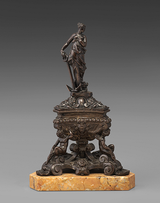 Bronze Inkwell with Figure of Hope Slider Image 1