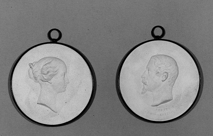 Portrait Medallions of Eugénie, Empress of France, and Napoleon III, Emperor of France