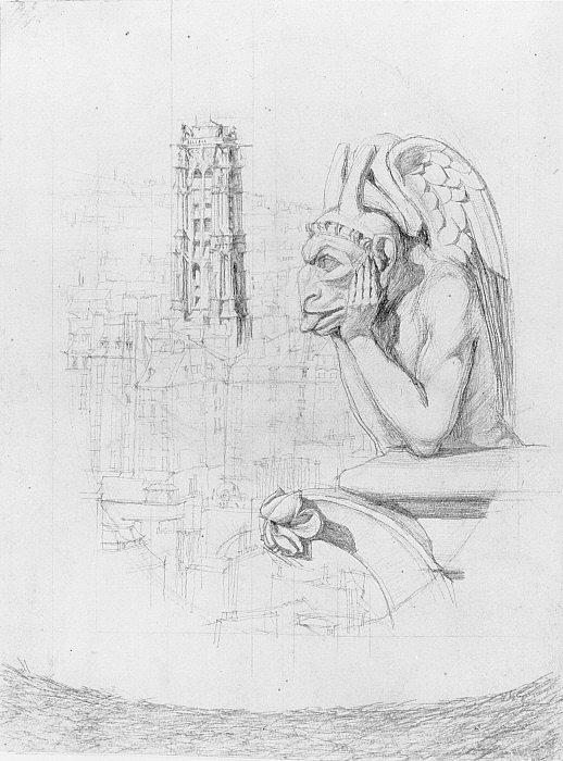 Study for "Le Stryge": The Chimera and the Tower of Saint Jacques