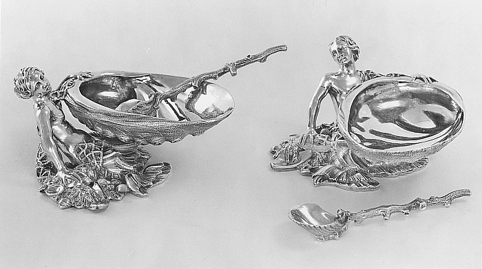 Pair of Salts and Spoons