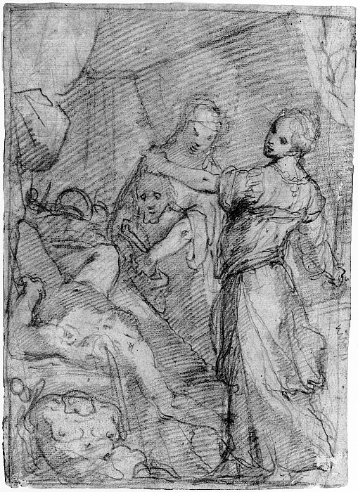 Judith with Head of Holofernes; verso: Fragment of a man's head Slider Image 2