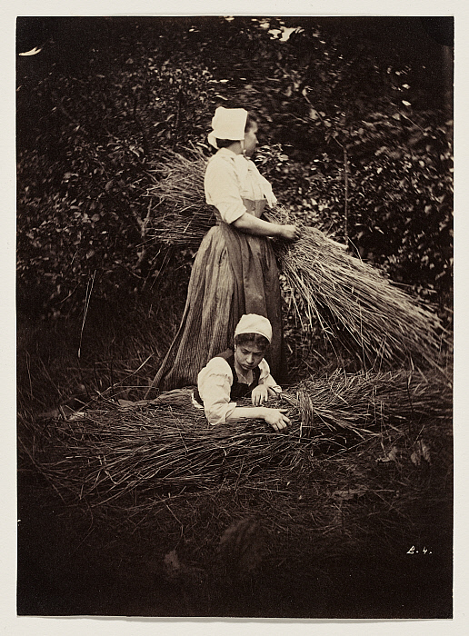 Study of two peasants gathering hay, Barbizon