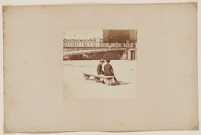 Stone Bench with Two Boys in the Tuileries