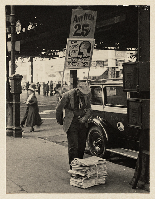 Sandwich Man under Elevated, 6th Avenue