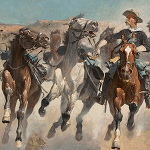 Dismounted: The Fourth Troopers Moving the Led Horses