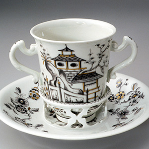 Two-Handled Beaker and Trembleuse Saucer