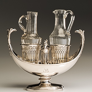 Cruet Stand with Oil and Vinegar Bottles