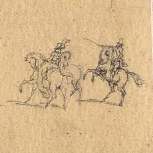Studies for "View of San Francisco": Horses and Riders